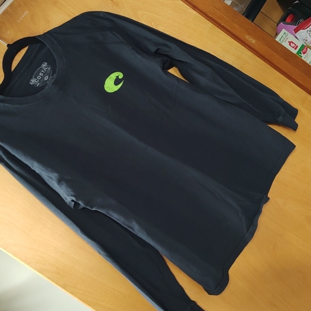 Costa Black Shirt with Neon Green Emblem